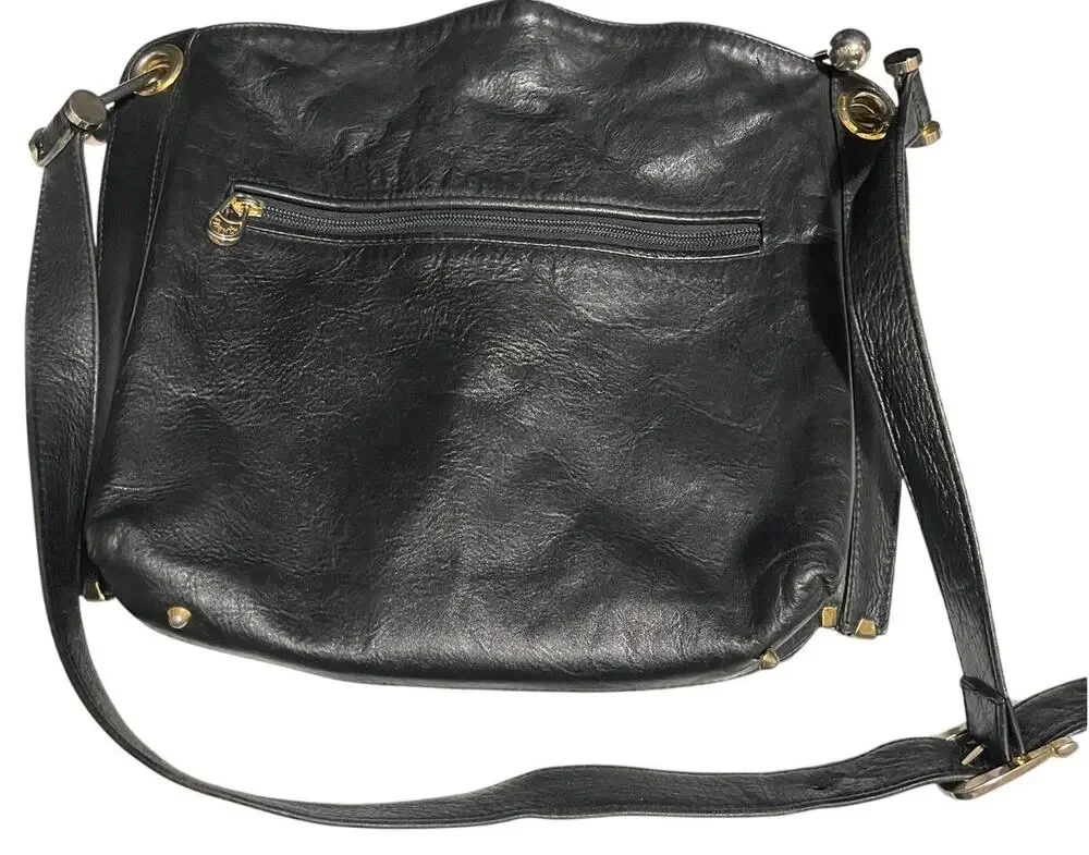 Hudsons Black Italian Leather Shoulder Bag / Purse